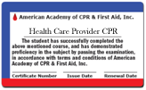 Healthcare Provider CPR Wallet Front