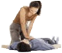 woman performing chest compressions