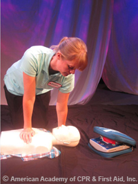 Chest Compression using one hand technique cpr